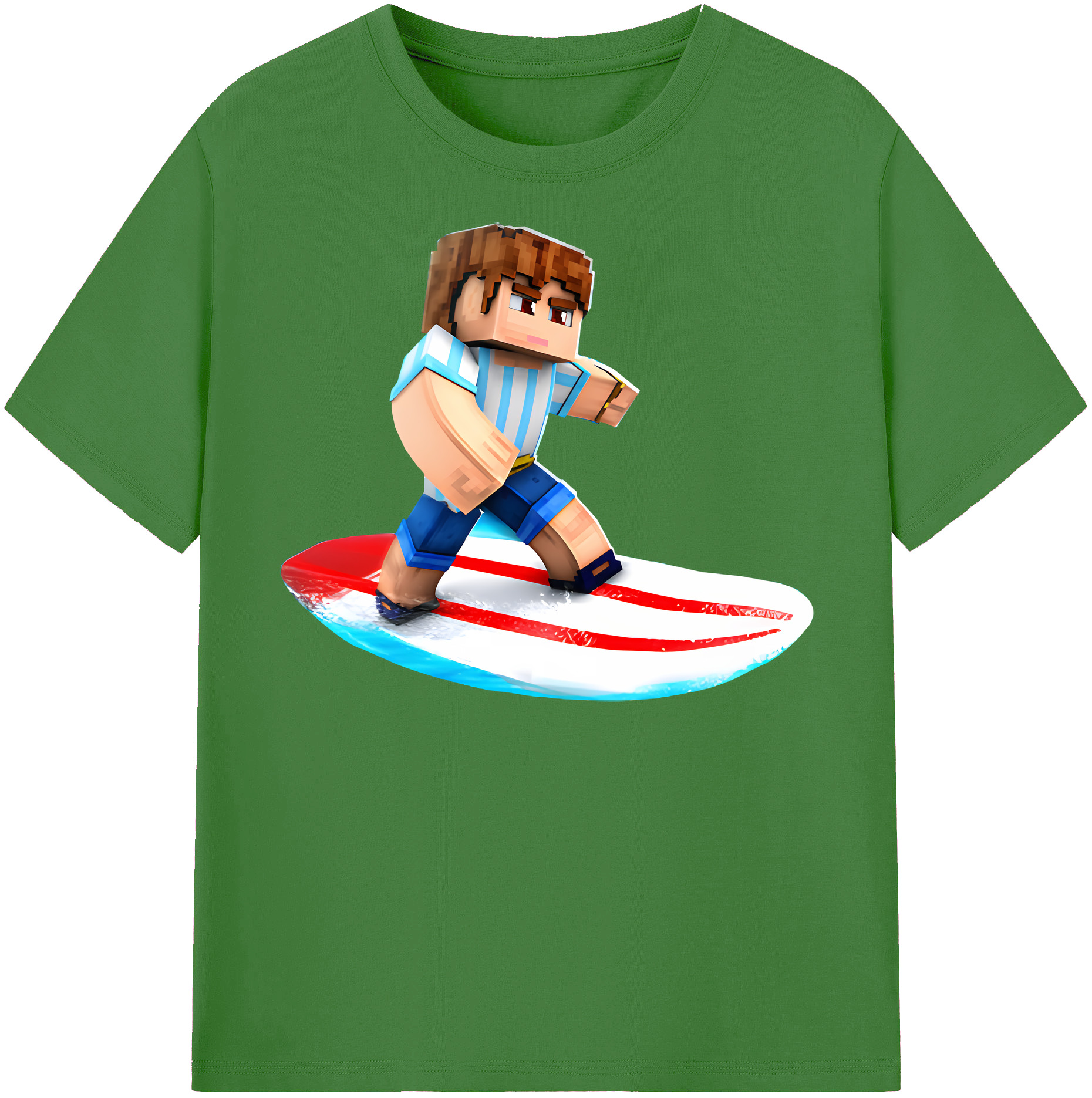 （画像用） マインクラフト ブロックの世界 Minecraft MC Block world レディースカジュアルプリントTシャツ（綿100％）